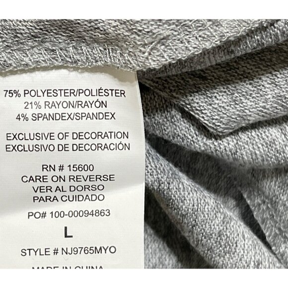 New Rewind Top Grey Cream Lace Shoulder Front Twist Size L Large - Picture 8 of 9